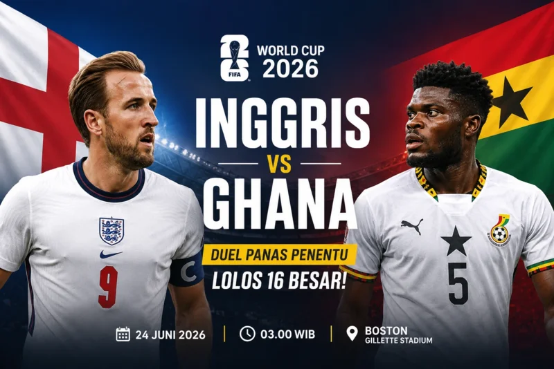 Prediksi Inggris vs Ghana Piala Dunia 2026 Duel Panas Penentu Lolos 16 Besar!.webp
